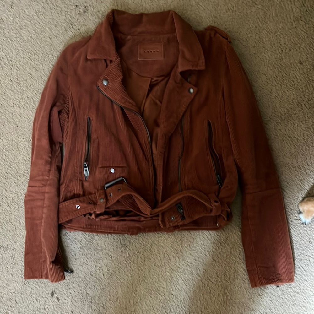 Brown corduroy moto jacket